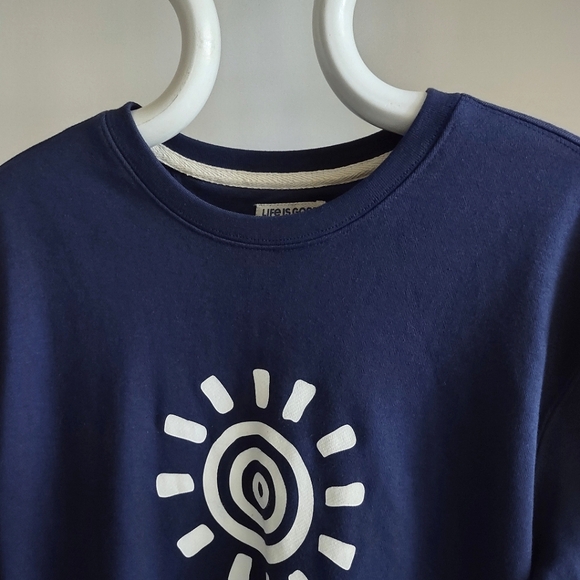 New Life is Good Navy Sunburst Sweatshirt Women's Small - Picture 3 of 10